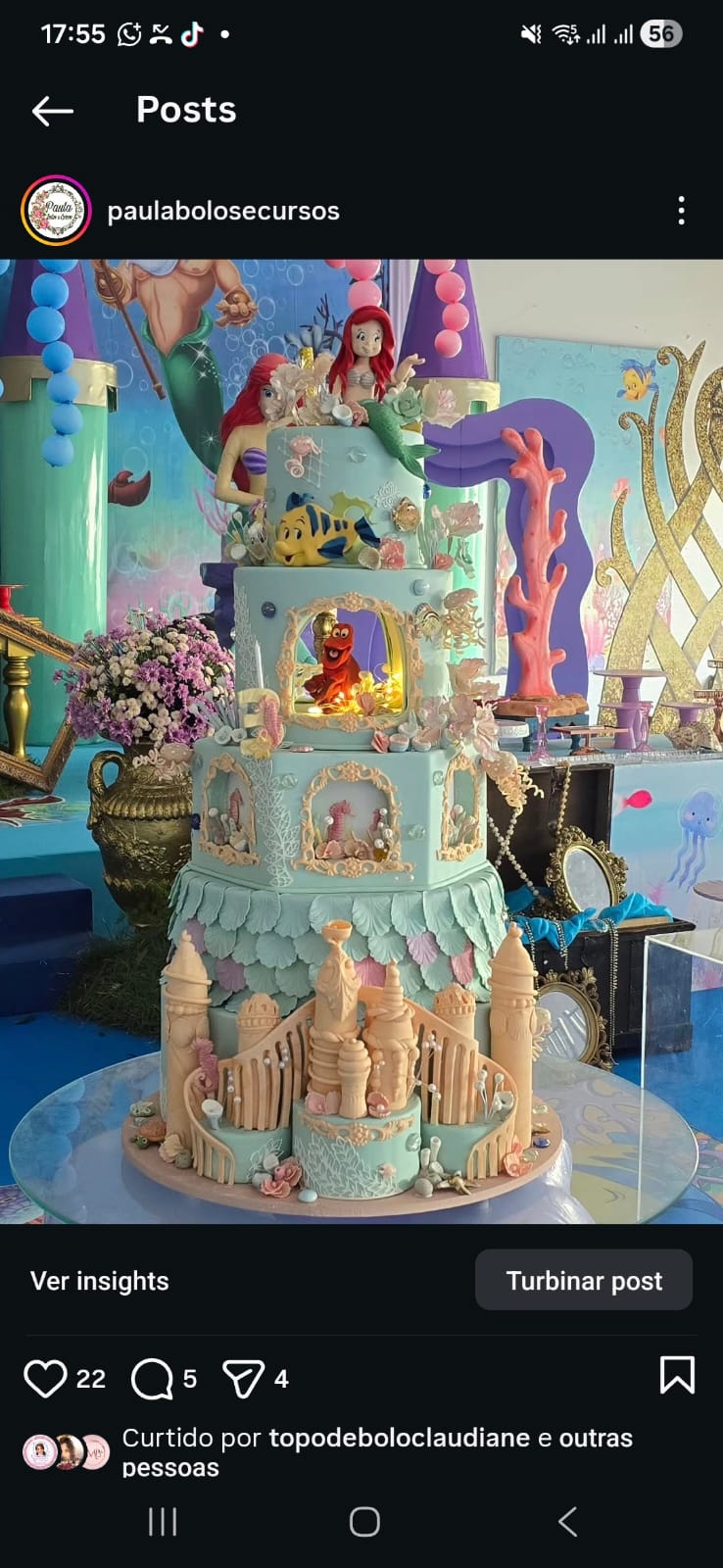 Pequena sereia castelo